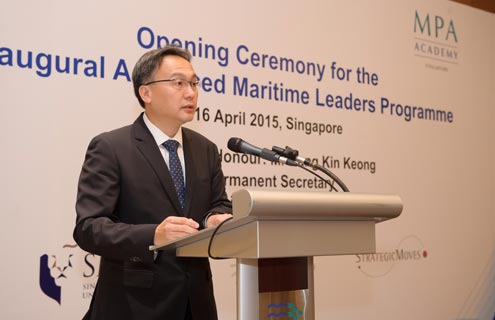 Permanent Secretary Mr Pang Kin Keong delivering the opening address